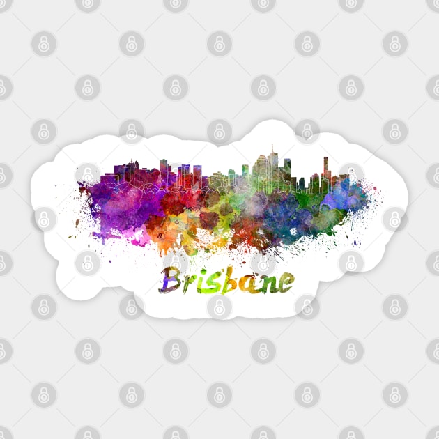 Brisbane skyline in watercolor Sticker by PaulrommerArt